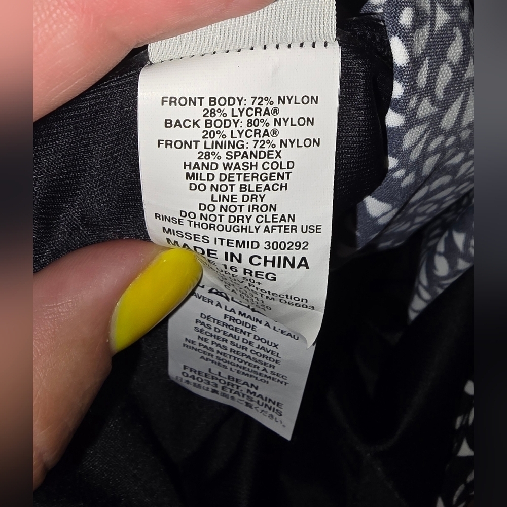 L.L. Bean Slimming Tankini Top Size 16 Misses Regular - Picture 5 of 5